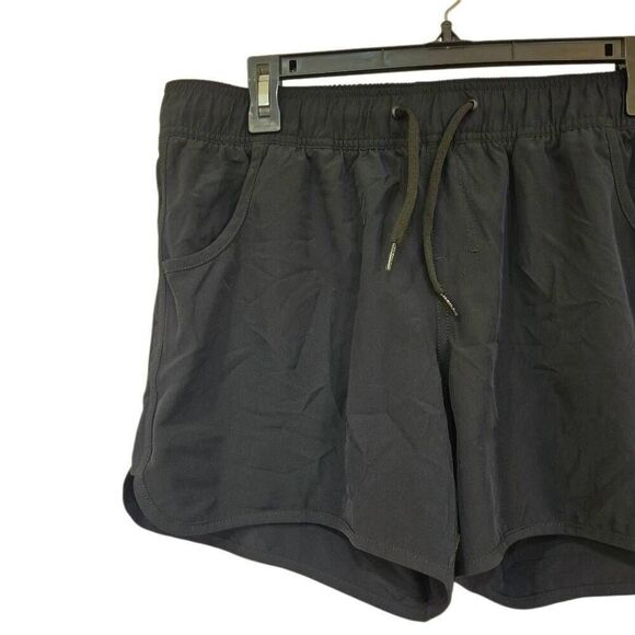 Roxy Women's Black Poly/Spandex Drawstring Athletic Shorts w Pockets - Picture 5 of 7